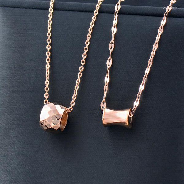 Подвесные ожерелья Sinleery из нержавеющей стали прокрутки кольцо для женщин для женщин розовое золото цветовые цепочки модные ювелирные изделия SSB