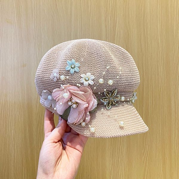 Berretti perla fiore ventilazione donna per il tempo libero Cappello ottagonale donna visiera berretto 230608