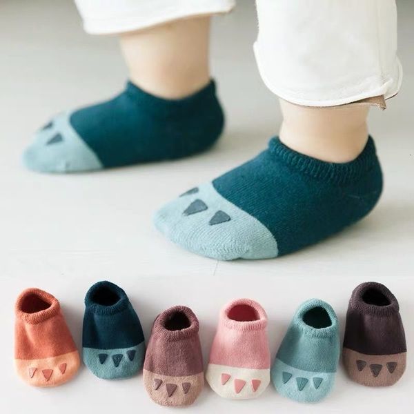 Çocuk SOCKS 3 Çift Bahar Sonbahar Kış Bebek Bebek Çorapları Çocuklar Kızlar Slip Olmayan Kauçuk Kucaklar Tekne Çorapları Çocuk Bebek Zemin Çorapları 230608