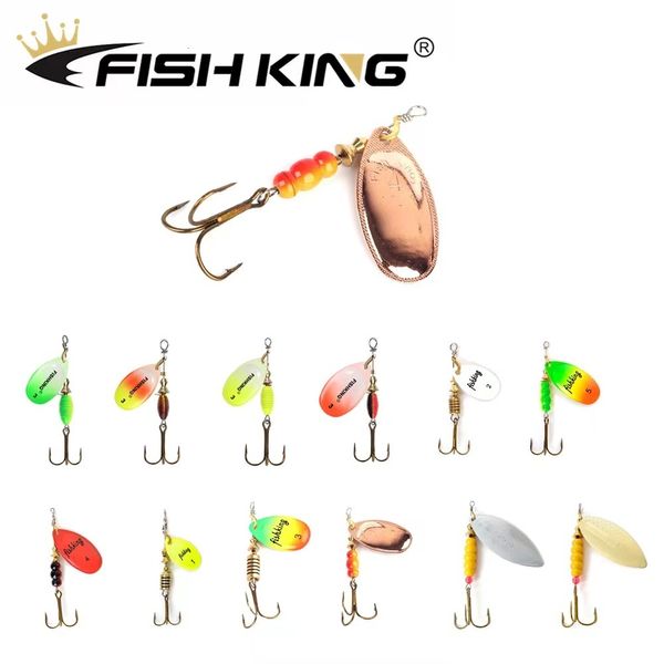 Esche esche FISHKING 1 pz Spinner Blade Metal Lure 1 # -5 # Cucchiaio da spinning Esca da pesca Esca artificiale dura Cucchiaio Rame Esca per mano d'acqua dolce 230608