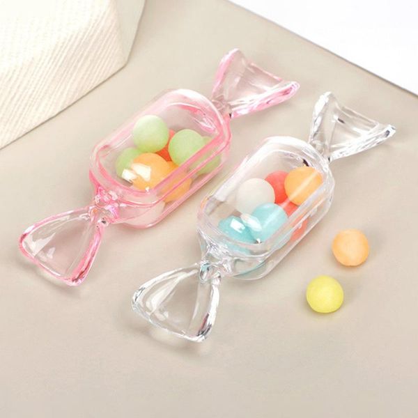 Confezioni regalo 5/10 pezzi Mini scatola per imballaggio di caramelle Scatole per feste di compleanno per matrimoni in plastica Baby Shower Forniture per eventi Collana Portagioie Regalo