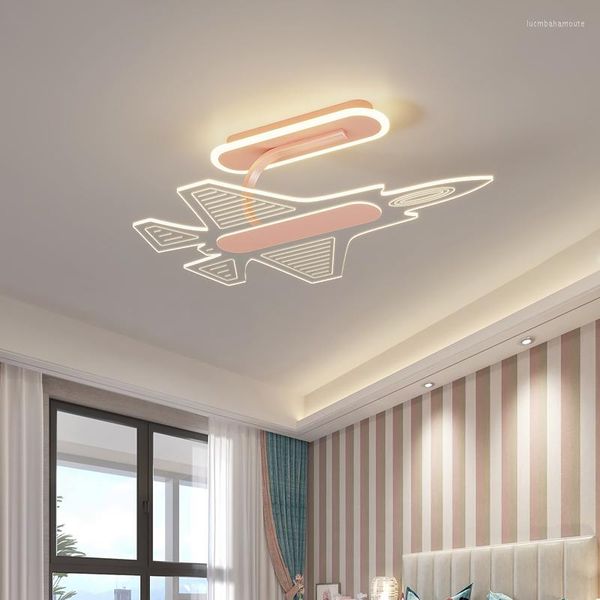 Lampadari Modern Pink Chandelier LED Plane for Children's Room Living Dining Indoor Decoration Design Boys Light