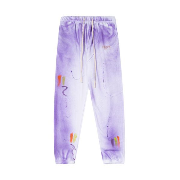 calças de grife calças de moletom de grife calças masculinas jogger calças tingidas com graffiti estampadas hip hop homens e mulheres calças retas casuais tamanho roxo: S-XL