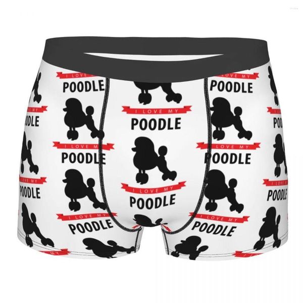 Cuecas Moda I Love My Poodle Boxers Shorts Calcinhas Masculinas Stretch Pet Dog Lovers Cuecas Cuecas