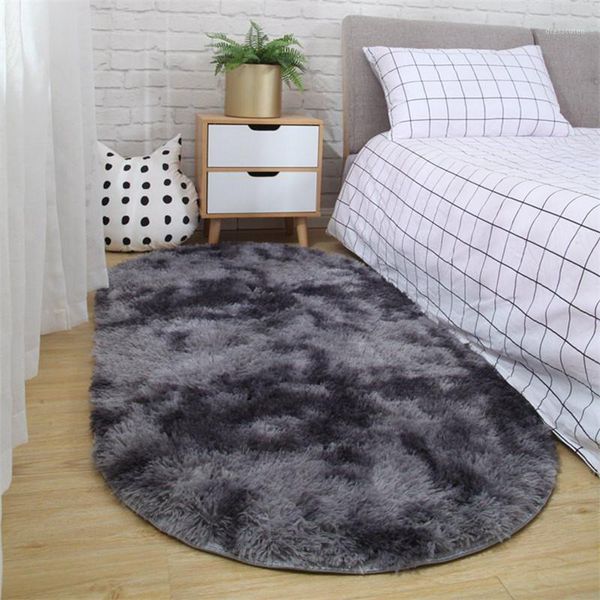 Teppiche Home Teppich Nordic Schlafzimmer Oval Nachttisch Teppich Wohnzimmer Sofa Couchtisch Plüschmatte Nicht Fussel Verblasst Rutschfeste Decke