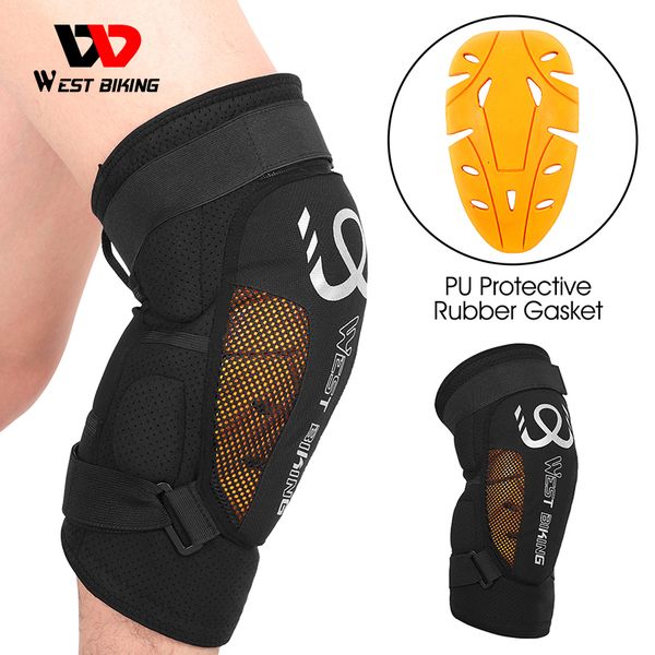 Equipamento de proteção para skate WEST BIKING Joelheiras Protetor de ciclismo com enchimento físico de borracha PU Corrida Basquete Esportes Segurança Suporte de tendão 230608