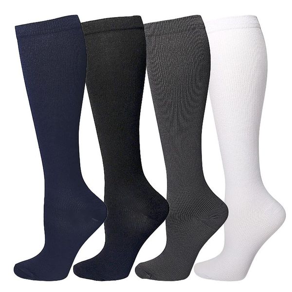 Damen Socken Strumpfwaren Unisex 4 Paar Outdoor Wadenkompression Mehrfarbige Sport Winterstrümpfe für und Männer