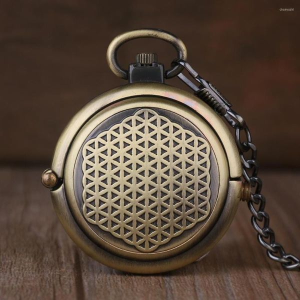 Relógios de bolso Bronze Steampunk Relógio mecânico para homens e mulheres Clássico lado aberto Romano Joias digitais