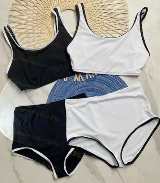 Женщины черные бикини с высоким уровнем квадраты Camis Designer Beach Wear Swimsuit