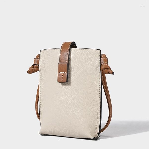 Bolsas de noite Hasp couro crossbody pequena bolsa para celular 2023 feminina couro genuíno titular do cartão alça de ombro de luxo para bolsa