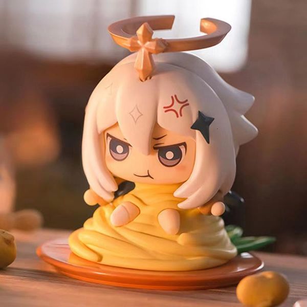 Objetos decorativos Estatuetas Genshin Impact Figura Caixa Cega Jogo Peripheral Cartoon Kawaii Emergency Food Estatuetas Paimon Colecionáveis Modelo Brinquedos Boneca 230608