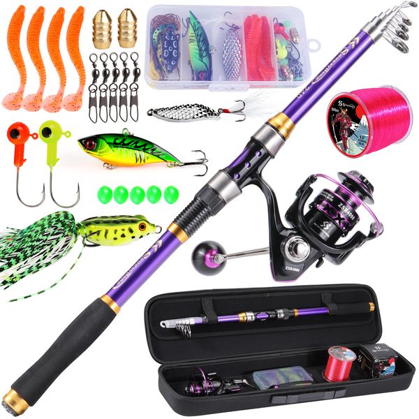 Rod Reel Combo Sougayilang 1.8 3.3M Fishing Telescopic and Spinning ReeL Line Lure Bag for Travel 230609