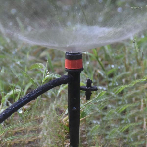 Equipamentos de rega 10 Pcs Aspersores gotejadores de dispersão com suporte 13 cm 360 graus Sistema de irrigação de água de jardim