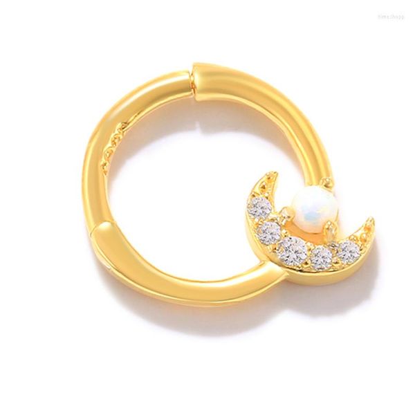 Orecchini a cerchio Moon Star Rotondo Cubic Zirconia Piercing Cartilagine Naso Anello Orecchino Per Le Donne Gioielli Moda Boemia Ins Stesso