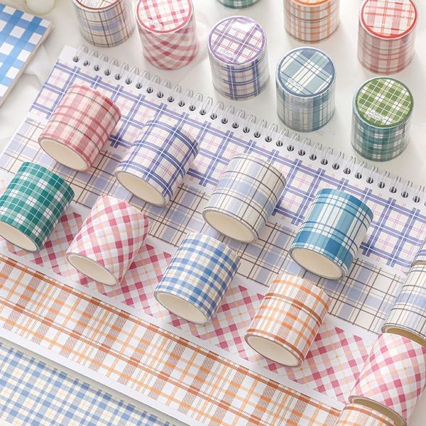 Ширина подарочной упаковки 45 мм цветные сетки винтажные клетки клетки Washi Paper Sticker Diy дневник журнал