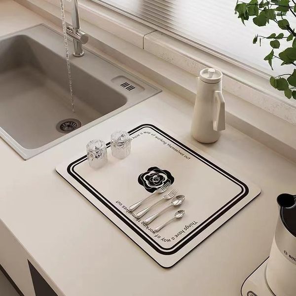 Tovagliette Cucina Scarico Pad Lavandino WC I piatti da pranzo assorbenti possono essere puliti Isolamento pulito