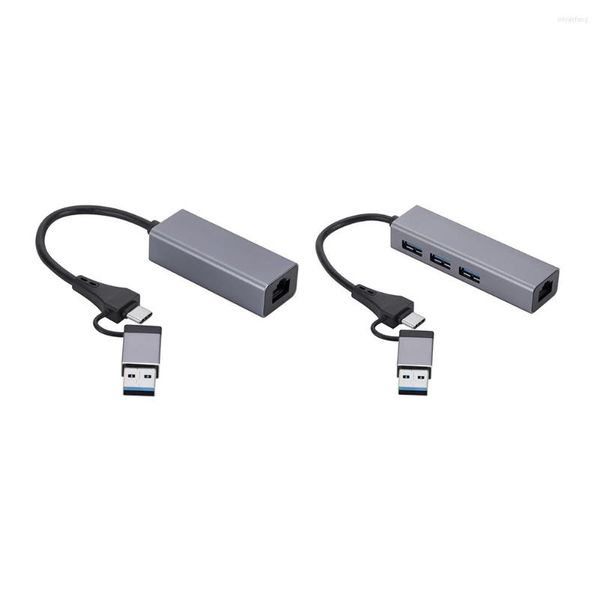 Type-C к сетевой карте USB Hub Aluminum сплав C Ethernet RJ45 Адаптер