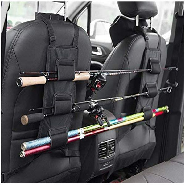Acessórios de pesca 1 peça para banco traseiro do carro, suporte para poste, alças para amarrar, bolsa de armazenamento fixa, ferramenta 230608