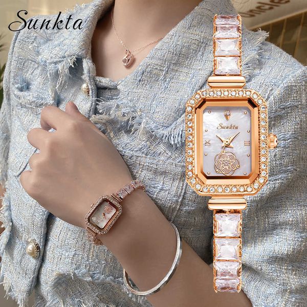 Lige Marke Sunkta Frauen Uhren Sapphire Top Luxus Uhr Frau Quarz Wasserdichte frauen Armbanduhr Damen Mädchen Uhr 230605