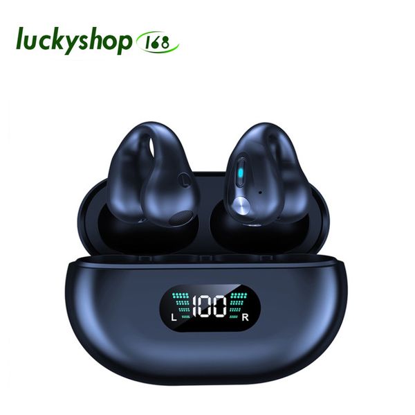 TWS Q80 Air Pro Wireless Fone Cuffie Bluetooth Conduzione ossea Auricolari Earclip Design Touch Control LED Cuffie sportive