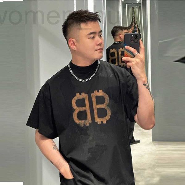 T-shirts masculinas designer de roupas de moda francesa Paris BB Luxury TShirt Tees de alta qualidade 2023 Springsummer Trendy Brand Graffiti Letter Printed Short