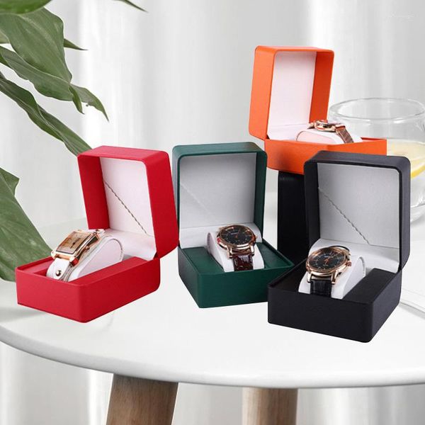 Boîtes de montre 1/5 pièces boîte PU haute qualité exquis magasin montre-bracelet vitrines bijoux stockage en gros