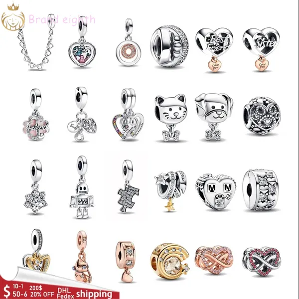 Per pandora charms perline in argento sterling designer per donne Friendship Puzzle Pet Pendant Bead