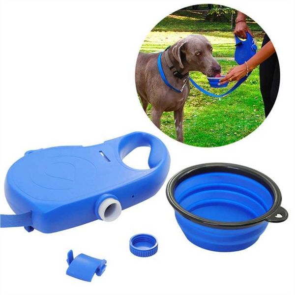 Coleiras para cães coleiras de náilon 4 pés extensíveis dispensador de água para caminhada ao ar livre Z0609