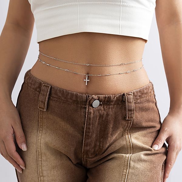 Correntes de barriga para a cintura feminina feminina sexy com borla biquíni moda joias 2023 novo ouro cor prata atacado