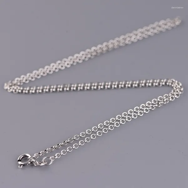 Ketten 2mm S925 Sterling Silber Lange Halsketten Für Frauen Dünne Männer Runde Thai Retro Schmuck Geschenk