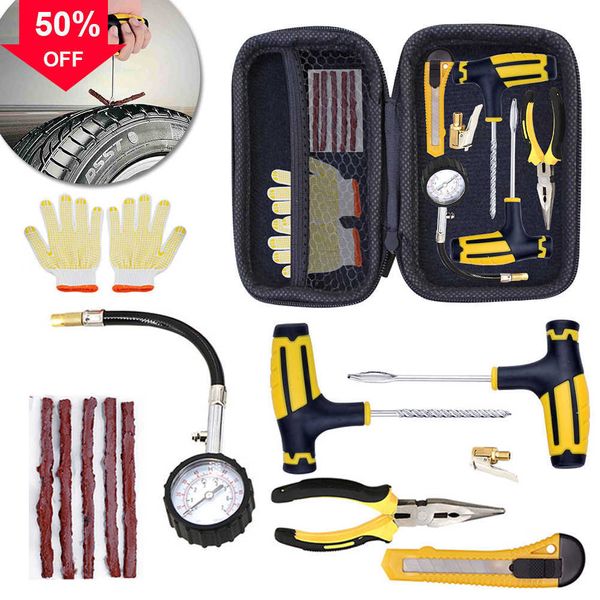 Yeni Araç Lastik Onarım Aracı Kiti Çalışma Aracı Seti Otomatik Bisiklet Tubeless Lastik Delinme Onarım Kiti Otomatik Tubeless Lastik Delinme Fişi