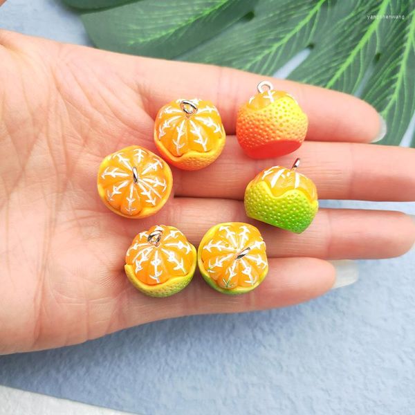 Charms 10PCS Simulazione Resina Frutta Arancione Accessori Orecchini Ciondolo Borsa Portachiavi Fai da te Fatti a mano Artefatto di fascino