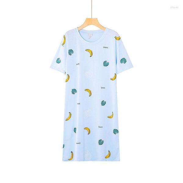 Indumenti da notte da donna Sanderala Summer Women Cartoon Print Sweet Lingerie Cute Nightgrown Strap Thin Female Nighty Underwear Nightwear