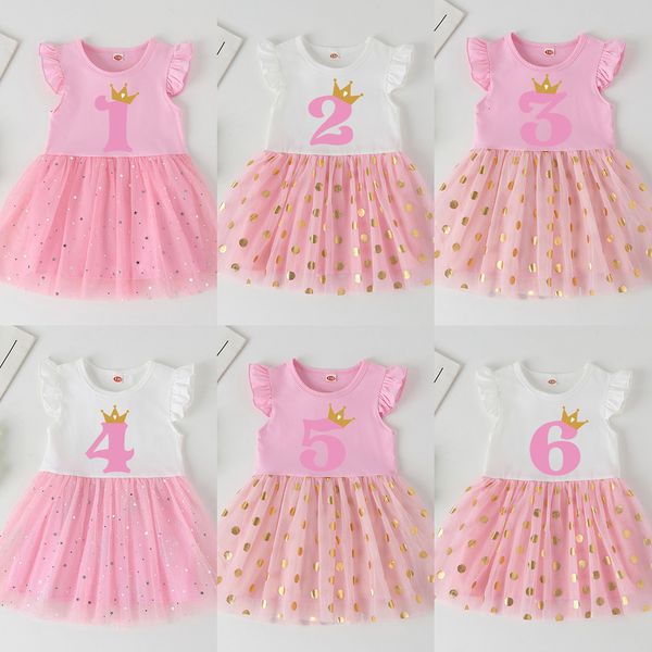 Kızlar elbiseler bebek kız doğum günü elbisesi için 16 yıl moda sevimli prenses bebek bezi yürümeye başlayan çocuk 230608