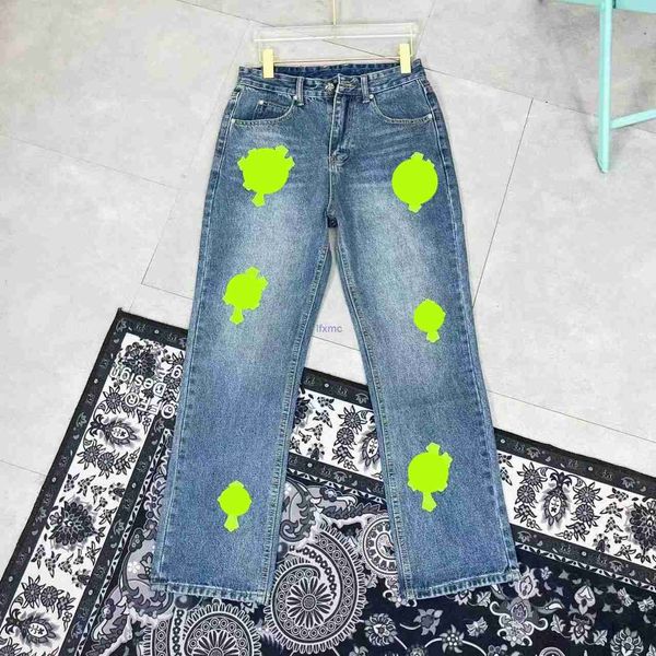 Herrenjeans 2023 Herren Designer Make Old Washed Straight Hosen Buchstabendrucke für Damen Herren Lässiger langer Stil 80dt Kleidung zart