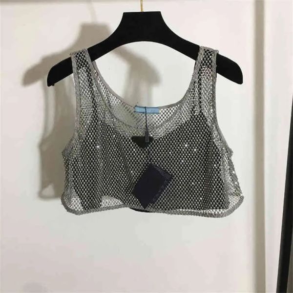 Üçgen Rozet Elmas Tank Üstleri Kadın Sling Tops 2 PC Set Kadınlar Seksi Kollu Yaz yeleği