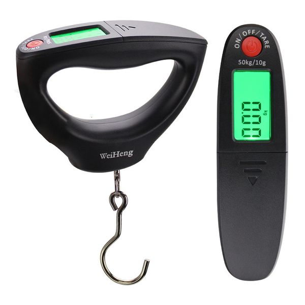 Acessórios de pesca Balança eletrônica portátil com lâmpada Mini Spring Scale A24 Tipo de bateria 50kg engrenagem acessórios ferramenta 230608