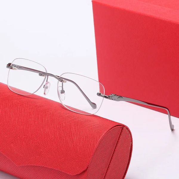 Klasik Carti Gözlükler Erkek Güneş Gözlüğü Leopar Dikdörtgen Tabancası Metal Gözlükler Çerçeve İş Gündelik Stil Premium Kadın Reçeteli Gözlük Okuma Gözlükleri