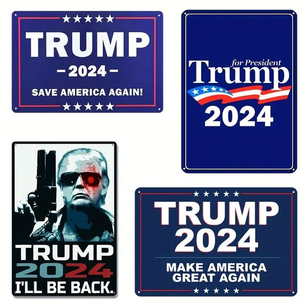 1pc, Trump 2024 Sign, Feet Trump 2024 Take American, Trump 2024 Metal Sign, Indoor Outdoor Decor American Tin Sign Trump Outdoor Room 8x12 pollici, Espositori