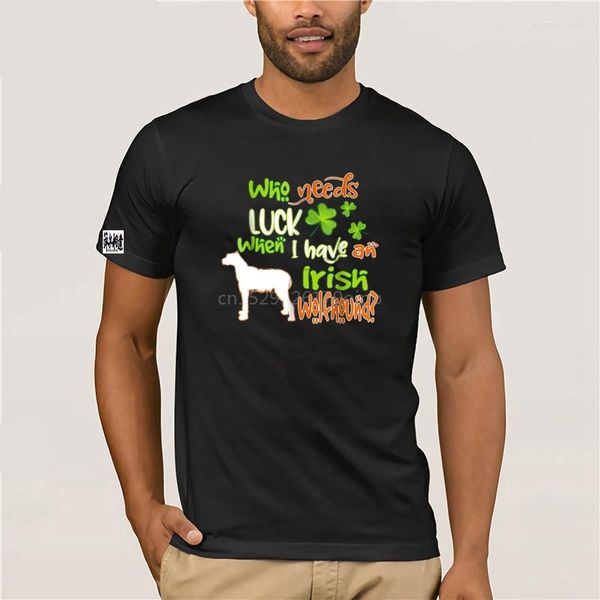Herren T-Shirts Kleidung Irish Wolfhound Dog Lucky Clover St. Patricks Day Shirt 1749