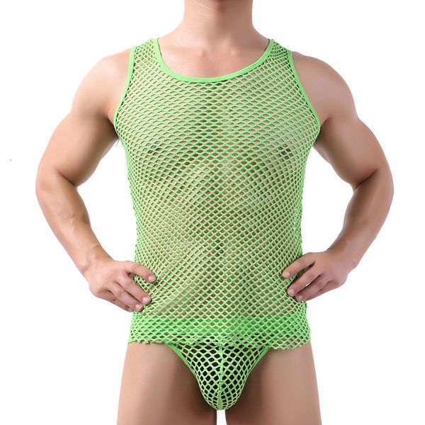 Regatas Masculinas Regata Masculina Sexy Malha Transparente Regata Regata Verão Oco Regata Masculina Masculina Sexy Fish Net Muscle Slim Fit Regata Regata 230608