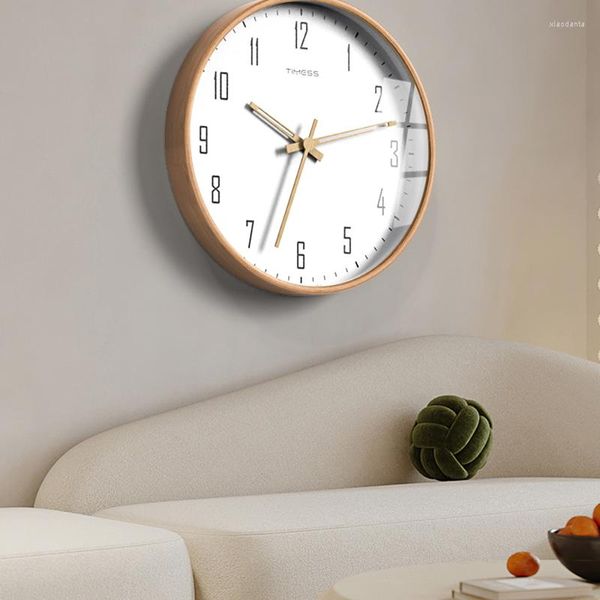 Relógios de parede Relógio digital operado por bateria Design nórdico clássico Sala de estar de madeira Vintage Reloj Pared Itens de decoração