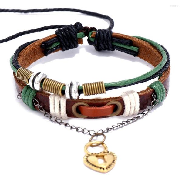 Braccialetti con ciondoli Bracciale Goth Spike Gioielli da polso da uomo Bohemian Per donna Uomo Rivetto grunge Borchiato Accessori cinturino in pelle PU