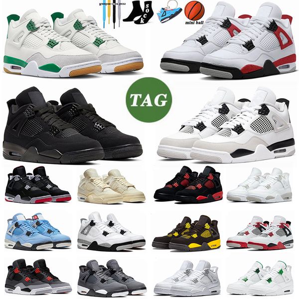 2023 Nuove scarpe da basket Uomo Donna Scarpe da ginnastica Jumpman 4 Military Black Cat 4s J4 Red Thunder University Blue Sail Cactus Jack 4 Midnight Navy Mens Ourdoor Sneakers