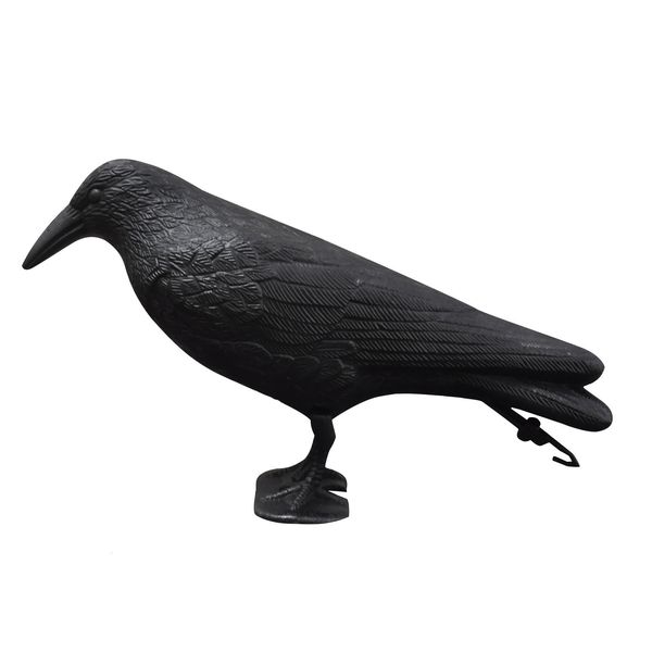 Objetos Decorativos Estatuetas Simulação Pássaro Corvo Preto Corvo Prop Natural Assustador Repelente de Pragas Controle Repelente Corvo Decoração Suprimentos para Festas 230608