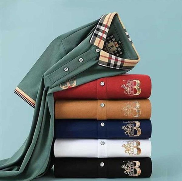 Hochwertiges, besticktes Kurzarm-Poloshirt aus Baumwolle für Herren, T-Shirt, koreanische Modekleidung, Sommer-Luxus-Top, asiatische Größe M L XL XXL XXXL 990er Jahre