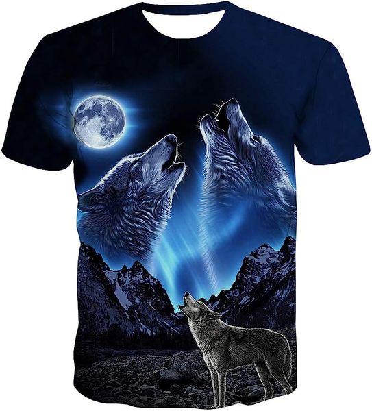 Мужские футболки волчьи рубашки для мужчин Женщины 3D Печать повседневные волки моды Animal Unisex Новая футболка с коротким рукавом