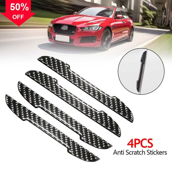 Новые 4pcs Car Door Lips Anticratch Sticker Sticker Carbon Fiber Edge защитные полоски боковые дверные дверь.