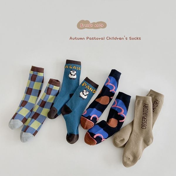 Kindersocken 4 Paare/los Kinder Jungen Mädchen Socken Herbst Winter Cartoon Baby Atmungsaktive Baumwolle Socken Warm Halten Kinder Sport Socke 230608