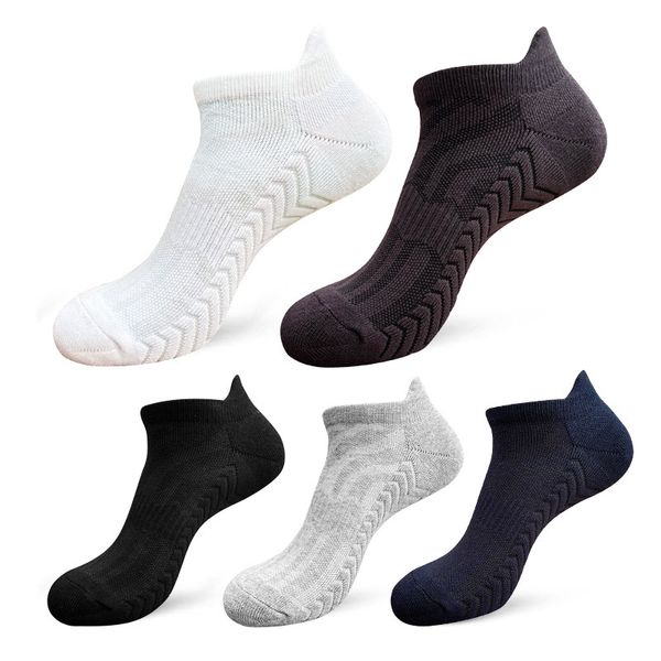 Calcetines para hombre, venta al por mayor, calcetines cortos blancos, toalla inferior, calcetines antideslizantes para correr, calcetines deportivos para hombre, calcetines náuticos de algodón